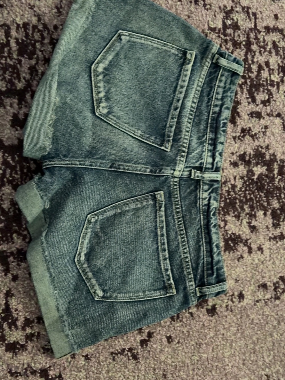Classic Women's Dark Wash Denim Shorts with Cuffed Hem